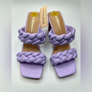 BCBG Generations Lavender Slip Sandal Pumps Braided Finaa Slide Dress Size 8 NWT